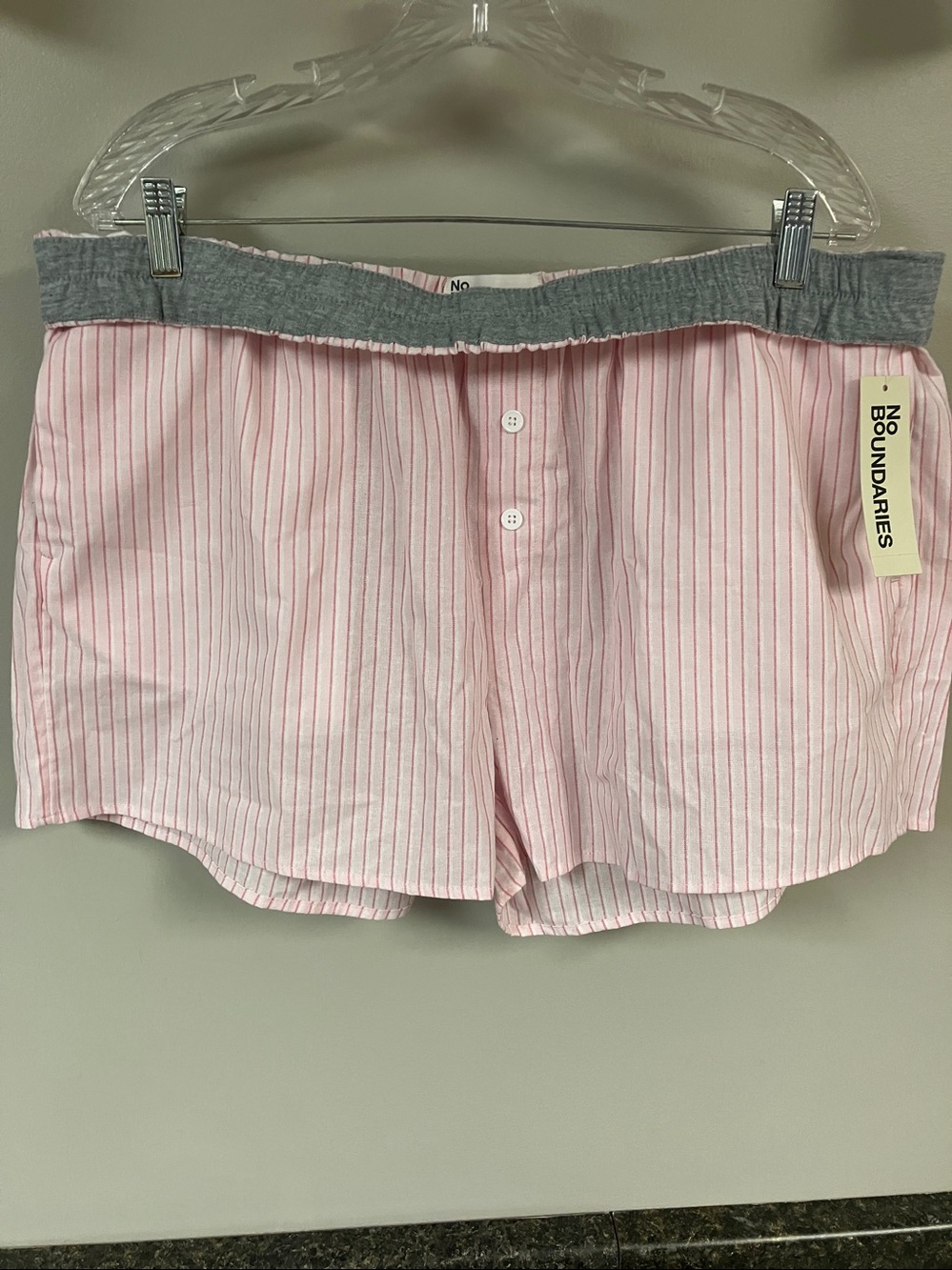 3/$19 ❤️ NWT NOBO pink cotton pajama shorts with pockets xxl 20